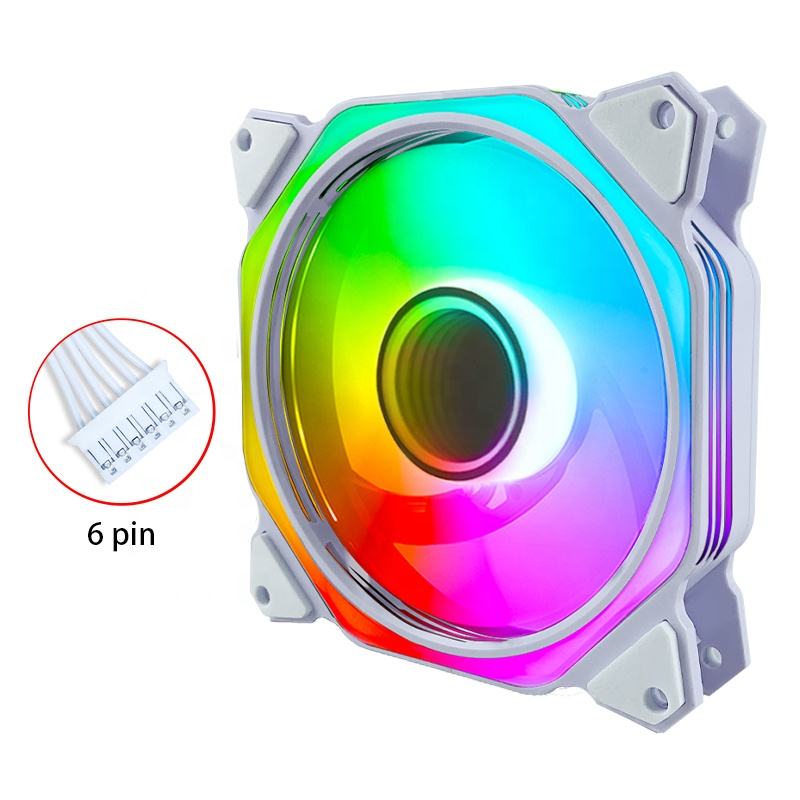 TrueNort Pc Case Fan 120mm RGB 6Pin 12V 3W White, Single Fan | MF-120-02 TrueNort Pc Case Fan 120mm RGB 6Pin 12V 3W White, Single Fan | MF-120-02